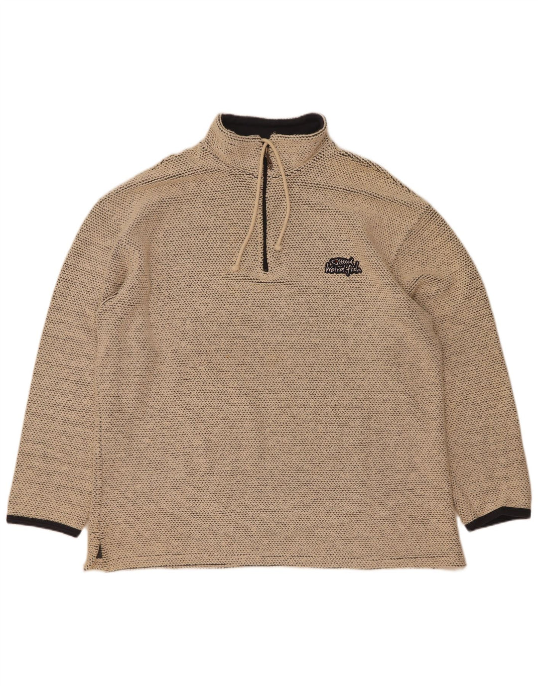 Ανδρικό φούτερ Weird Fish με φερμουάρ Jumper XL Μπεζ βαμβακερό