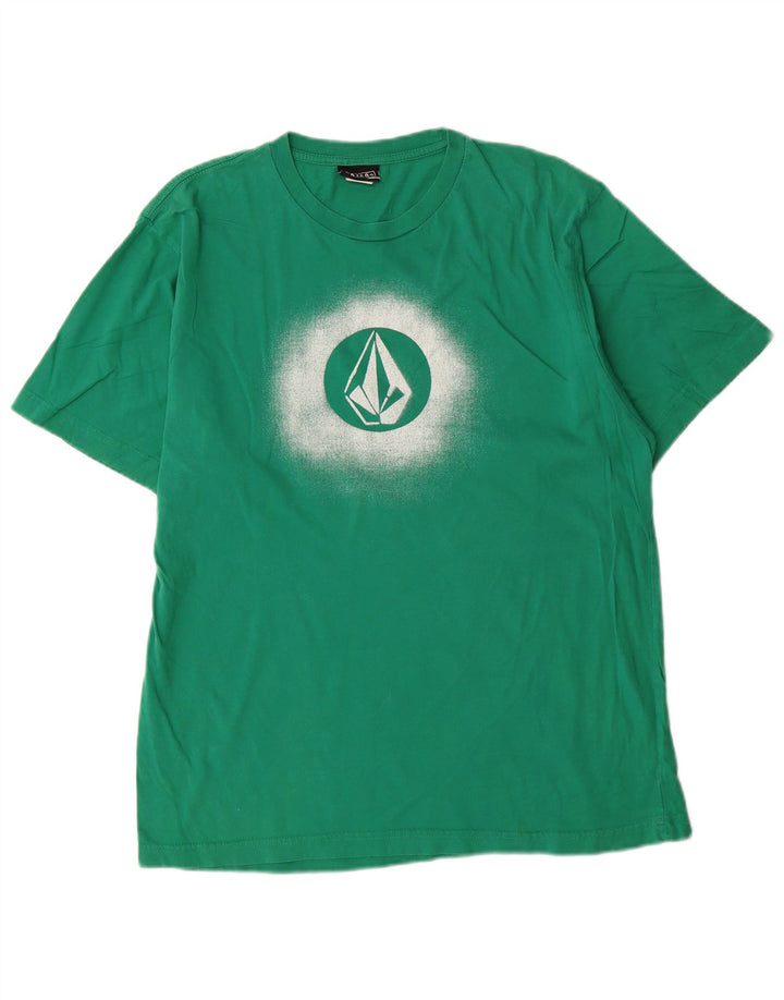 Ανδρικό γραφικό T-Shirt Volcom Top μεγάλο πράσινο βαμβακερό