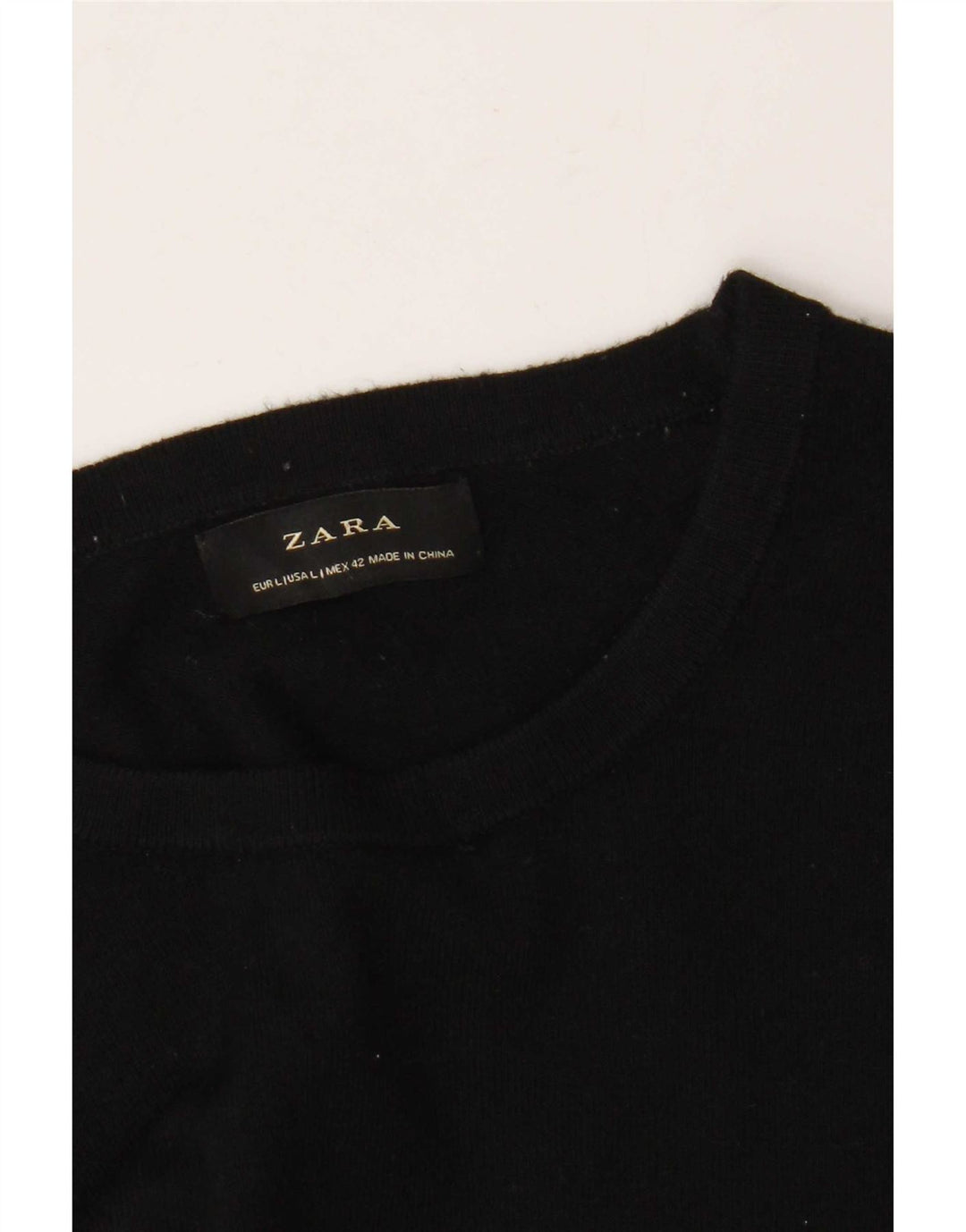 Zara Ανδρικό πουλόβερ με λαιμόκοψη μεγάλο μαύρο