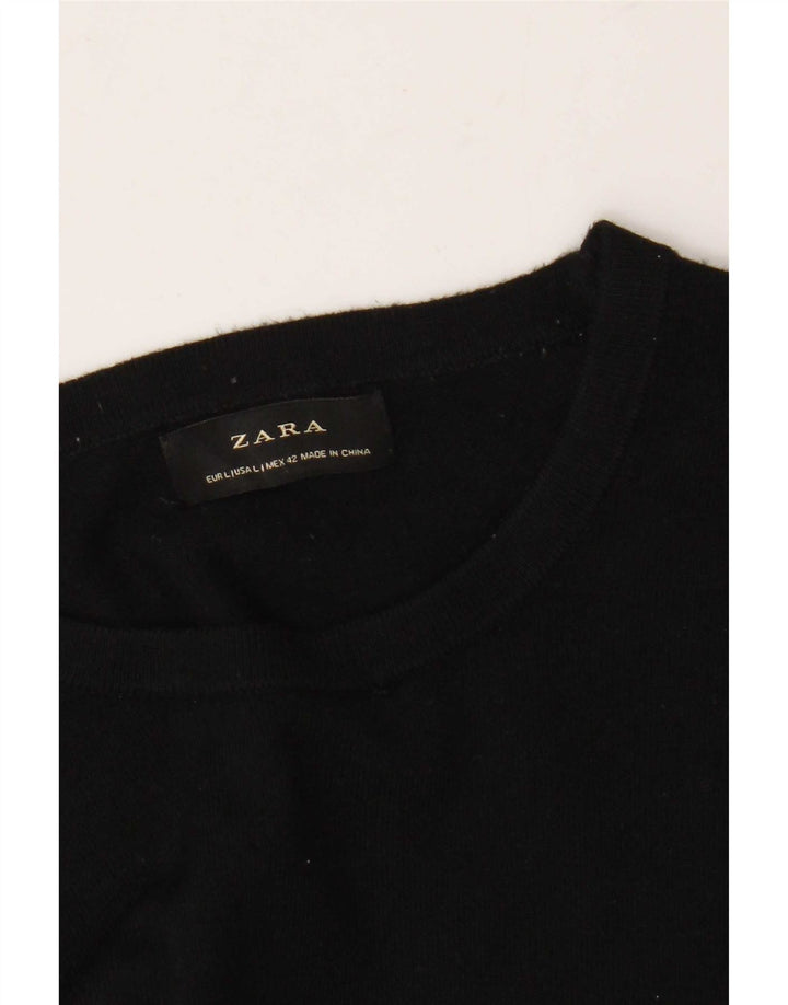 Zara Ανδρικό πουλόβερ με λαιμόκοψη μεγάλο μαύρο