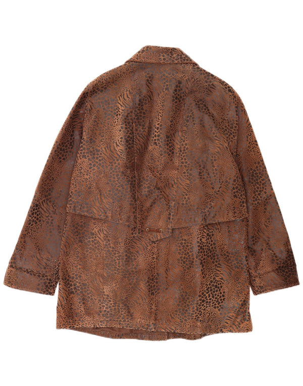 Yuppie Γυναικείο Δερμάτινο Μπουφάν UK 18 XL καφέ Animal print