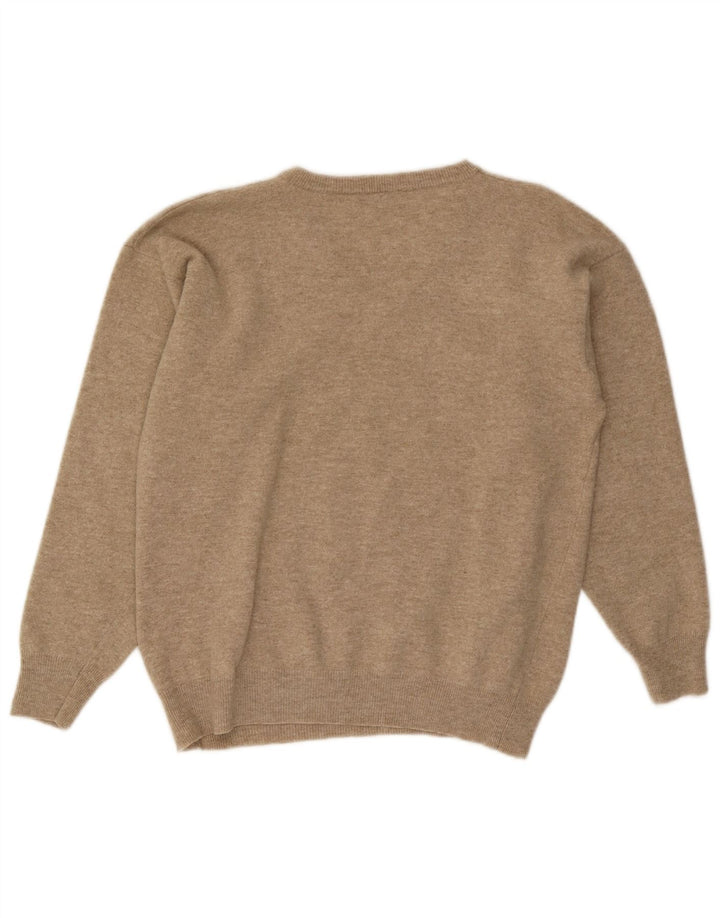 Pierre Cardin Ανδρικό πουλόβερ με λαιμόκοψη IT 52 μεγάλο μπεζ Argyle/Diamond