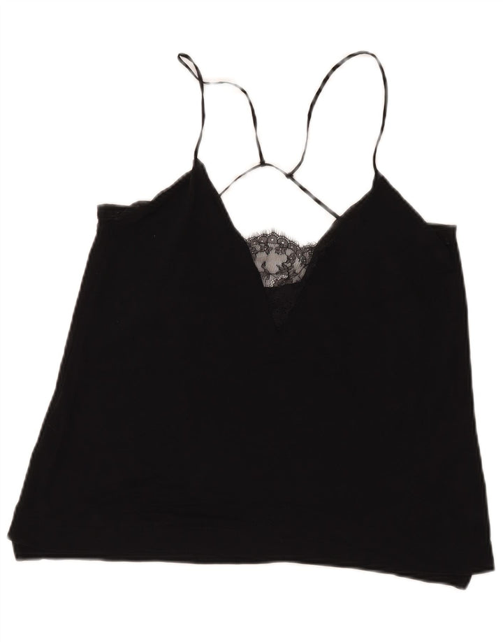 Zara Womens Halter Top UK 12 Medium Black