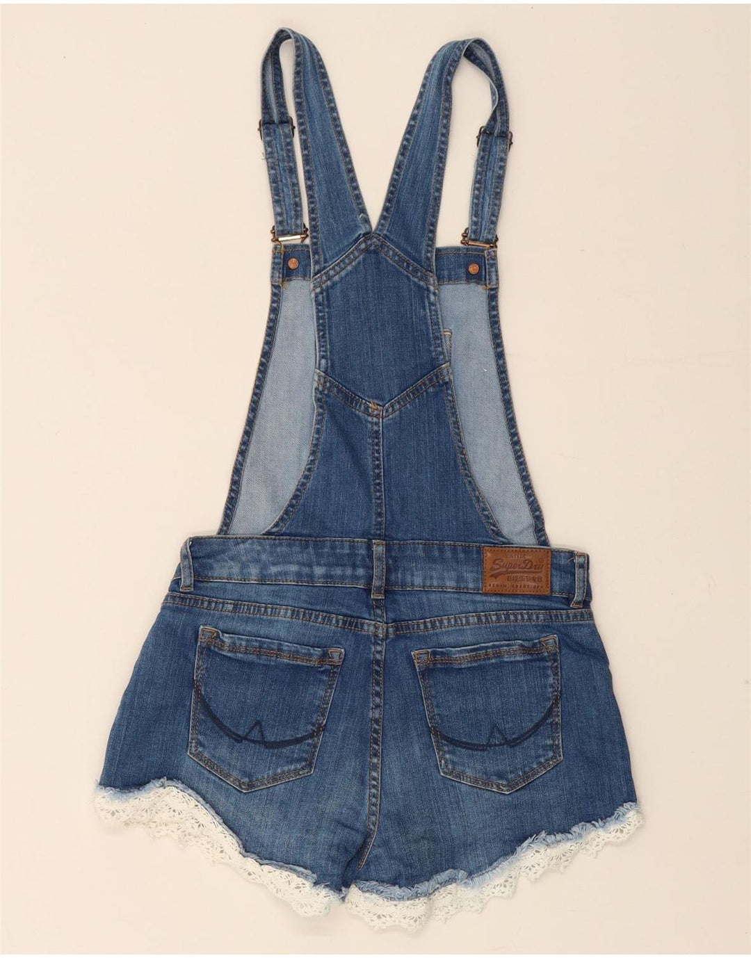 Γυναικείο τζιν σορτς SUPERDRY Dungarees XS W25 Μπλε βαμβακερό