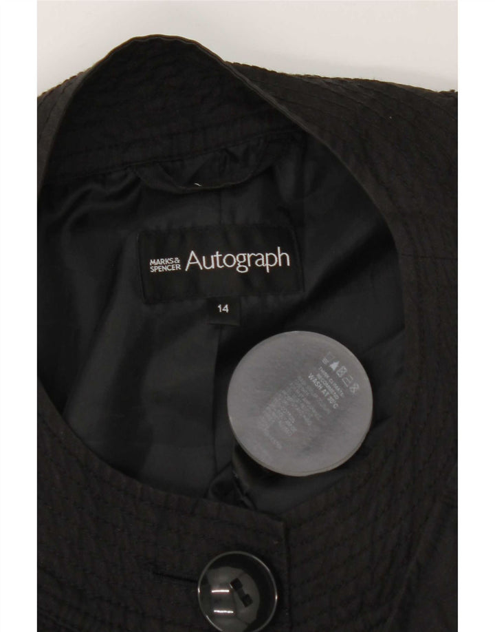 Marks & Spencer Γυναικεία καμπαρντίνα Autograph UK 14 Medium Black Cotton