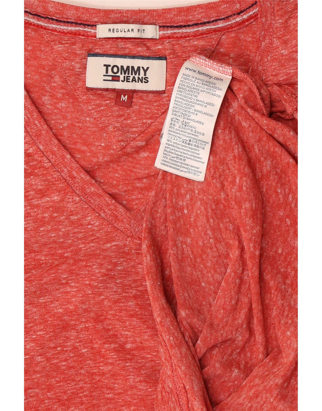 Tommy Hilfiger ανδρικό μπλουζάκι με κανονική εφαρμογή Τοπ μεσαίου ροζ λεπτού πολυεστέρα