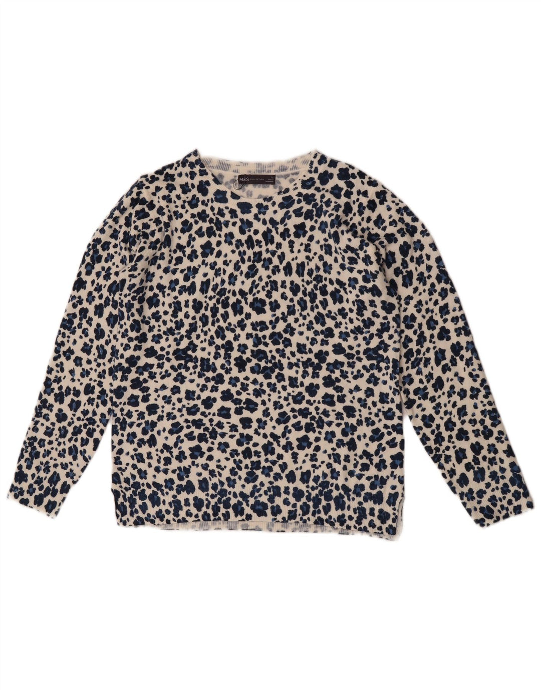 Marks & Spencer Γυναικείο πουλόβερ με λαιμόκοψη UK 12 Medium Blue