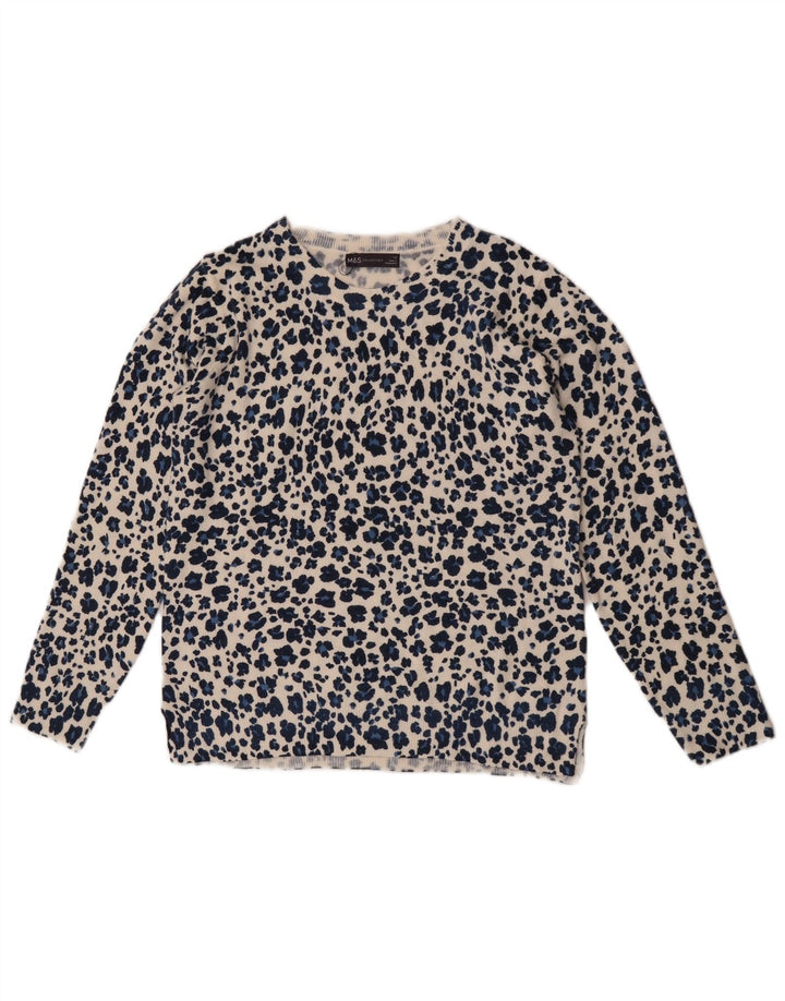 Marks & Spencer Γυναικείο πουλόβερ με λαιμόκοψη UK 12 Medium Blue