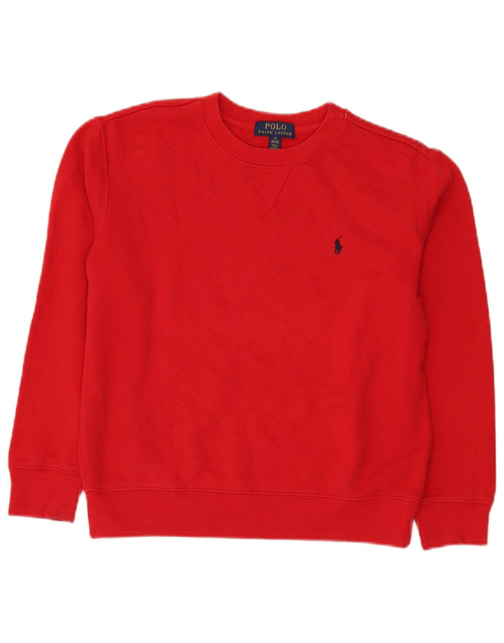 Polo Ralph Lauren Boys Φούτερ Jumper 10-11 ετών Μεσαίο κόκκινο βαμβακερό