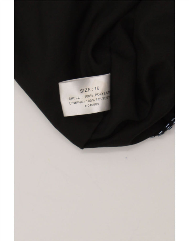 VINTAGE Womens Evening Blouse Top UK 16 Large Black Polka Dot Polyester Vintage Vintage and Second-Hand Vintage from Messina Hembry 