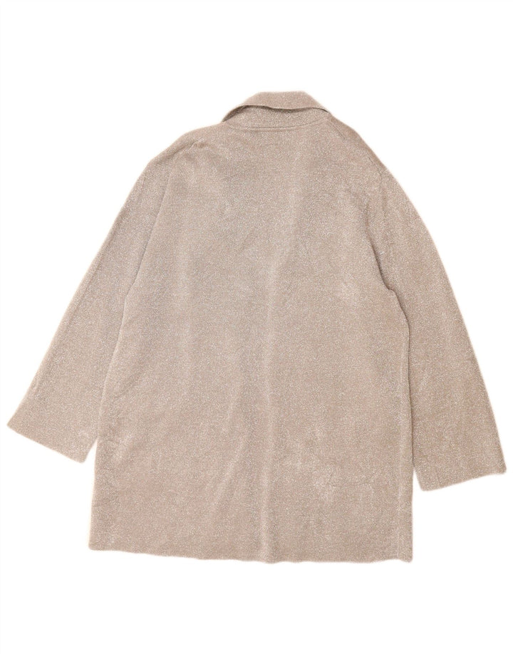 J. Crew Womens 365 Open Cardigan πουλόβερ UK 14 Medium Silver Polyester