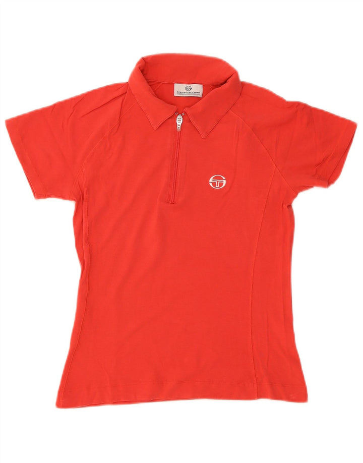Sergio Tacchini γυναικείο μπλουζάκι πόλο UK 12 μεσαίο κόκκινο βαμβακερό