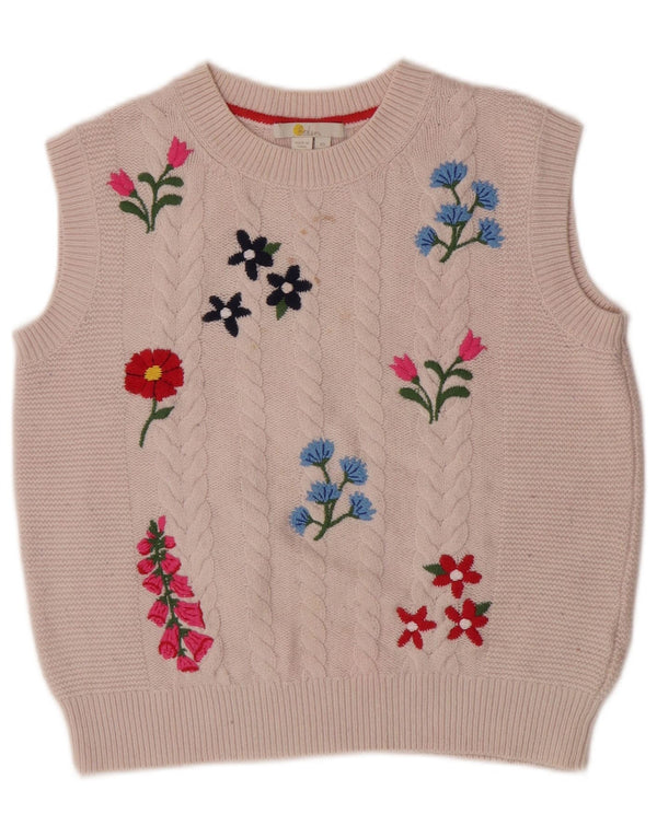 Boden Γυναικείο γιλέκο μεγάλου μεγέθους Tank Top UK 6 XS Off White Floral Polyamide