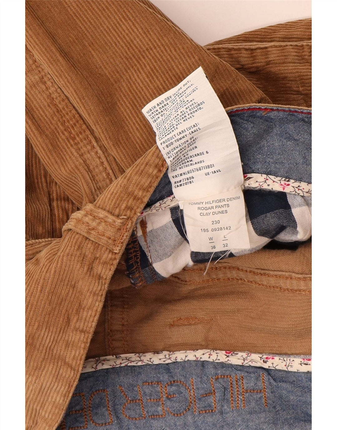 TOMMY HILFIGER Ανδρικό μποτάκι κοτλέ παντελόνι W36 L32 καφέ βαμβακερό