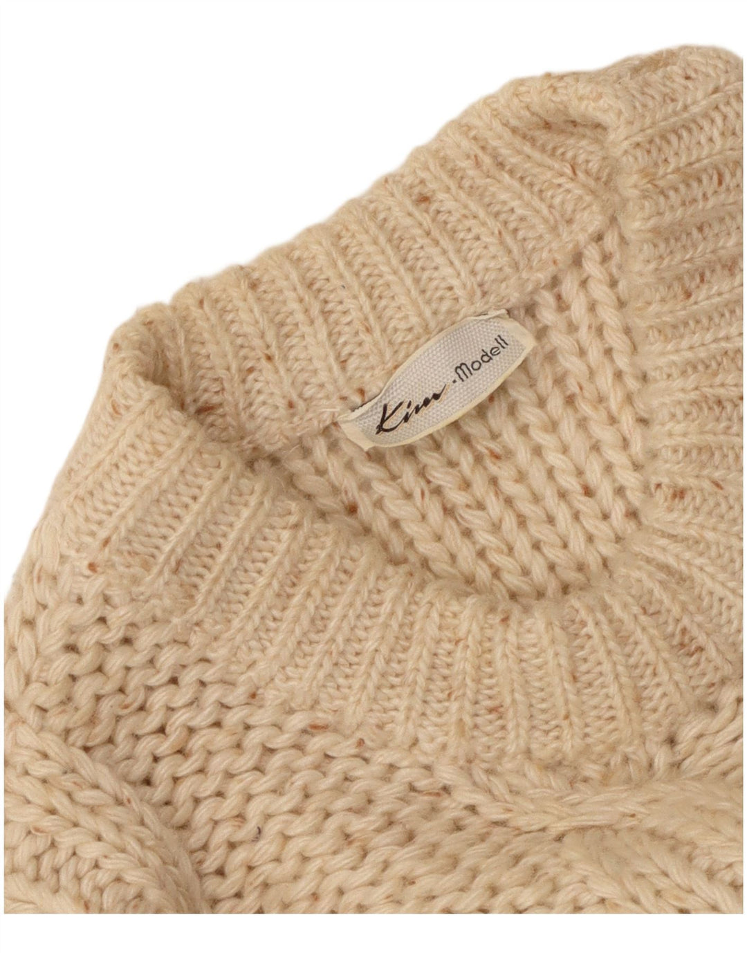 Γυναικείο πουλόβερ με λαιμόκοψη VINTAGE UK 16 Large Off White