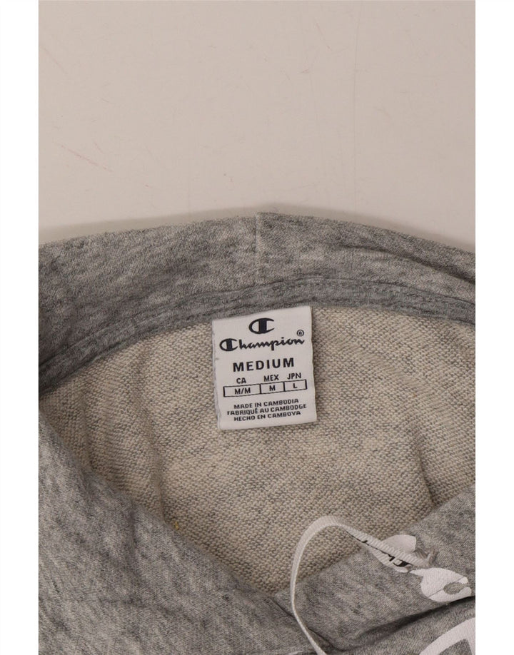CHAMPION Womens Graphic Hoodie Jumper UK 14 Medium Grey Vintage Champion and Second-Hand Champion from Messina Hembry 