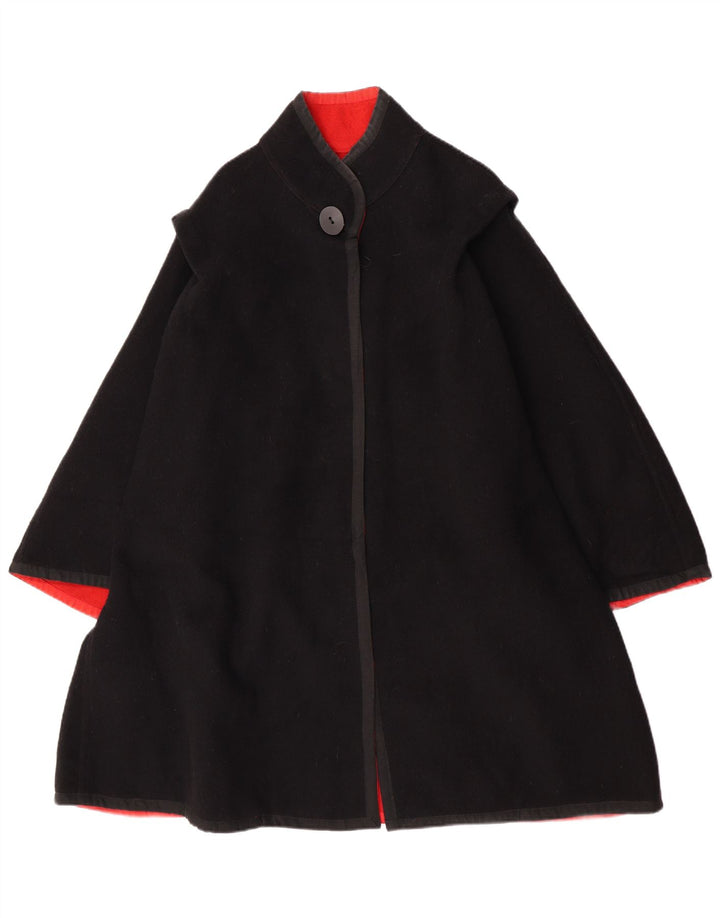 Vintage γυναικείο αναστρέψιμο πανωφόρι UK 14 Medium Black Colourblock