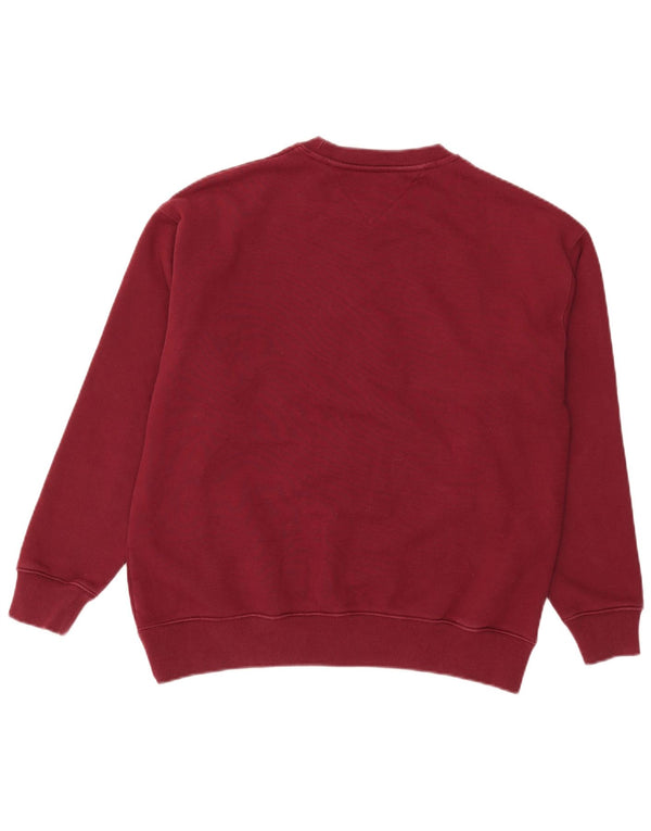 Γραφικό ανδρικό φούτερ Tommy Hilfiger Jumper Μεσαίο μπορντό βαμβακερό