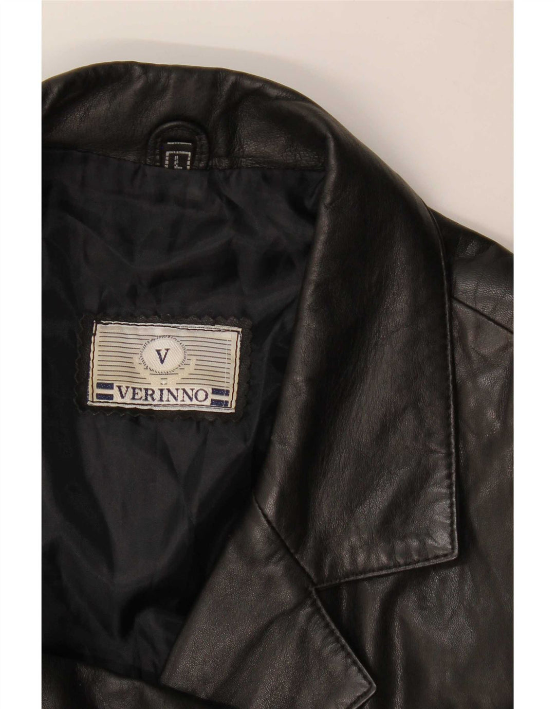 Vintage Γυναικείο Δερμάτινο Μπουφάν με 5 Κουμπιά UK 14 Large Μαύρο