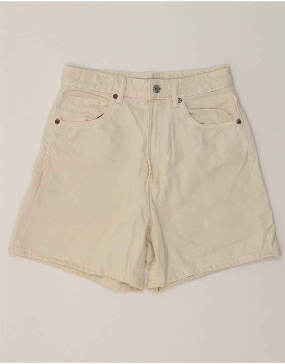 Zara Γυναικείο τζιν σορτς EU 38 Small W28 από λευκό βαμβακερό