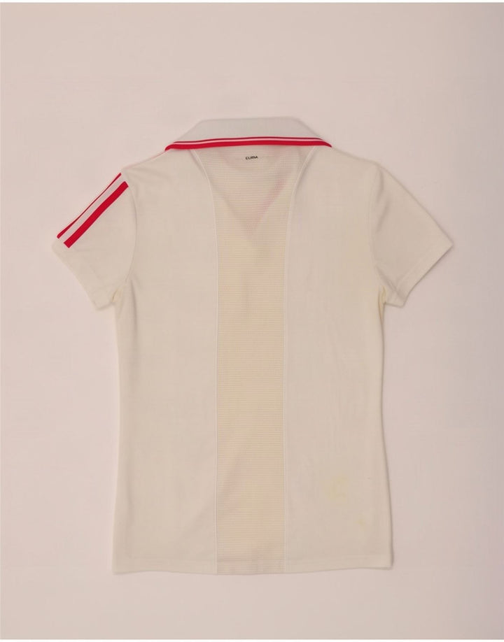 Adidas Γυναικείο πουκάμισο πόλο UK 14 Medium White Colourblock Polyester