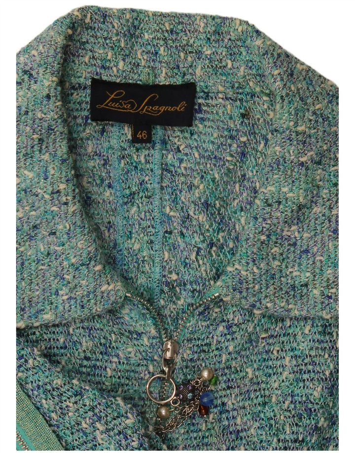 Luisa Spagnoli γυναικείο σακάκι με φερμουάρ IT 46 μεγάλο μπλε φλύκταινα