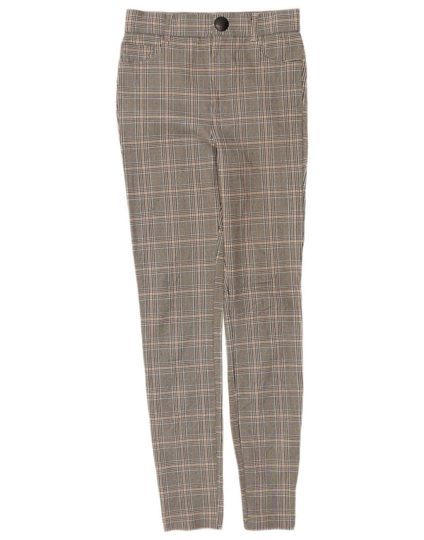 Zara Γυναικείο Skinny Casual Παντελόνι XS W24 L28 Grey Check Viscose