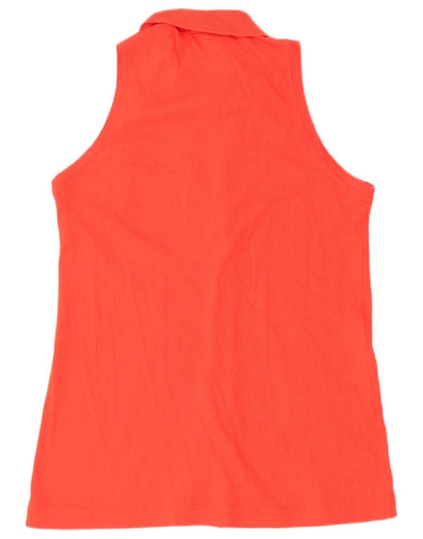 Sergio Tacchini γυναικείο αμάνικο πουκάμισο μπλούζα UK 14 μεγάλο κόκκινο βαμβακερό