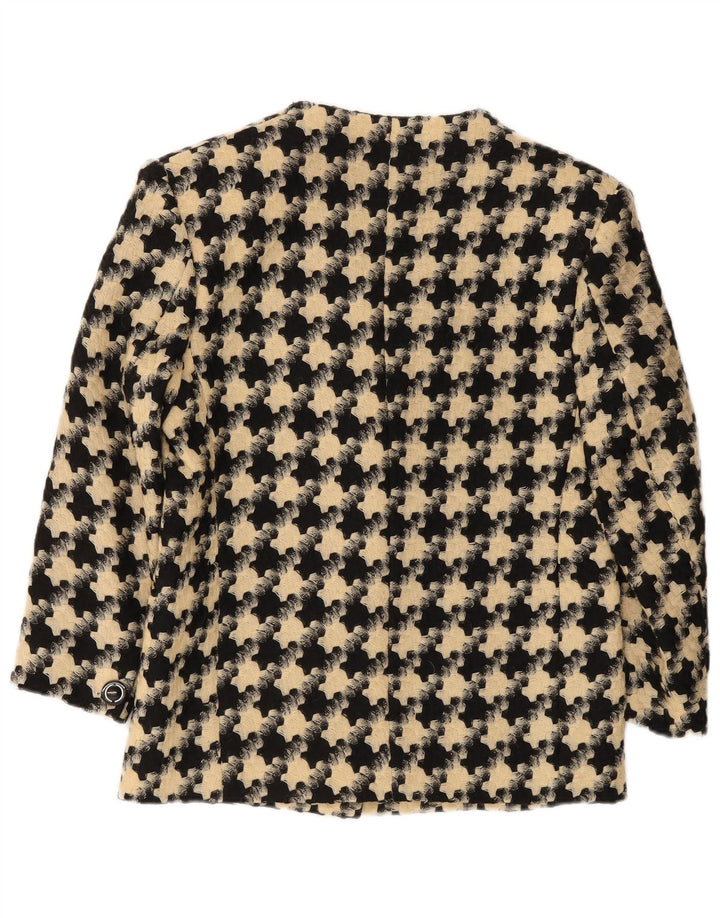 Vintage γυναικείο σακάκι 1 κουμπιού σακάκι UK 16 Large Black Houndstooth