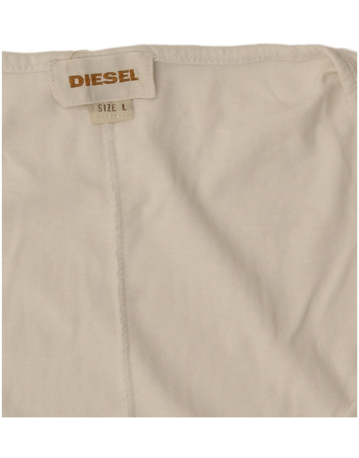 Diesel Γυναικείο γραφικό T-Shirt Top UK 14 Large White