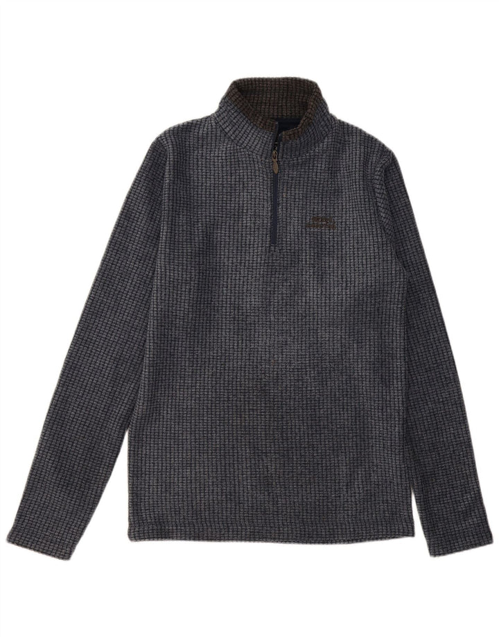 Weird Fish Mens Zip Fleece Jumper Μικρό Navy Blue Polyester