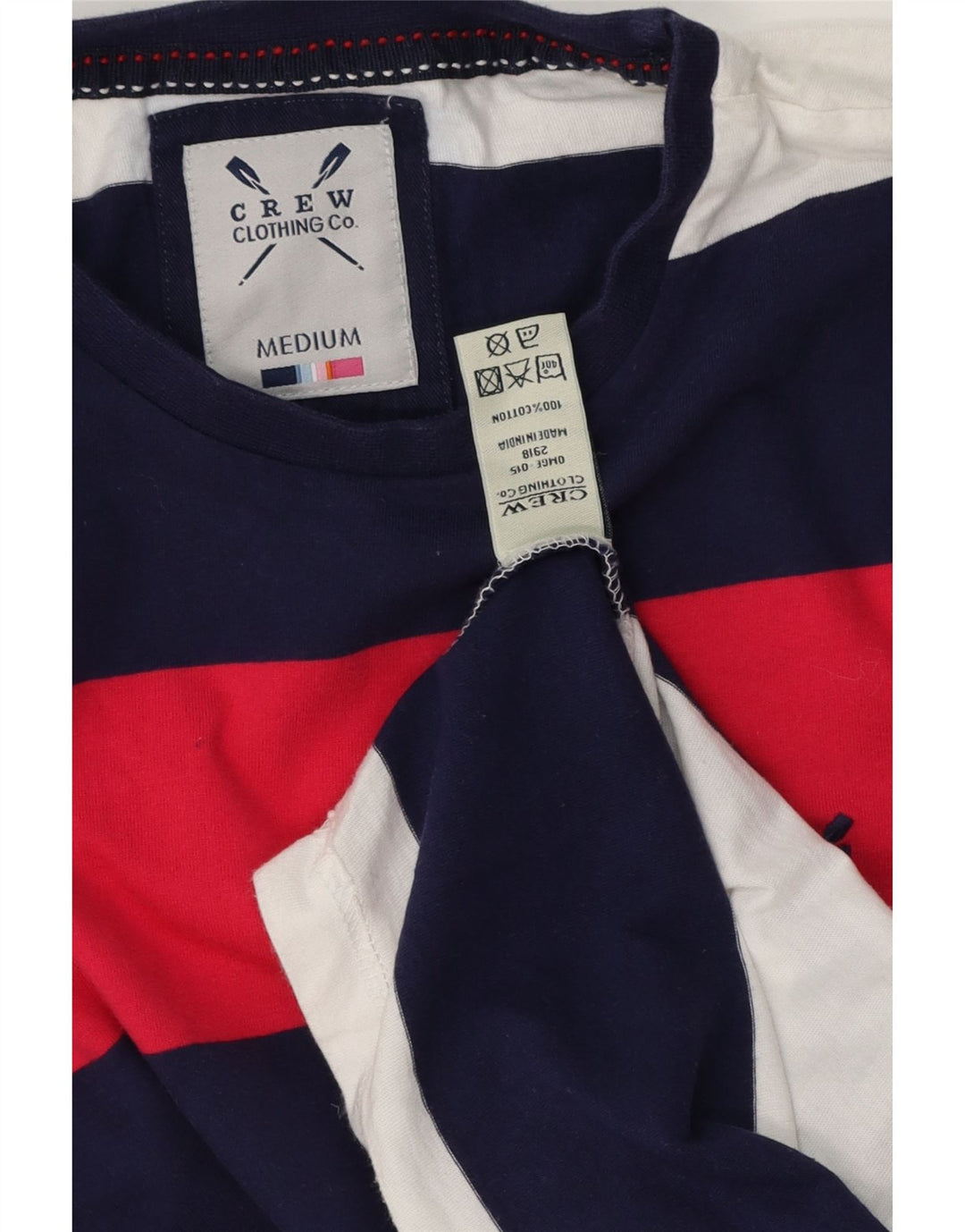 Ανδρικό T-Shirt Crew Clothing Top Μεσαίο πολύχρωμο βαμβακερό ριγέ