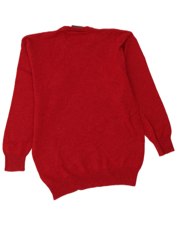 Ανδρικό πουλόβερ με λαιμόκοψη Glenmuir Small Lambswool σε μπορντό
