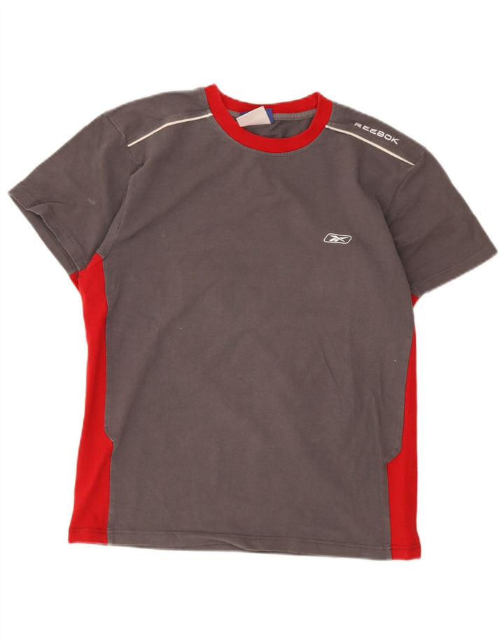 Ανδρικό T-Shirt Reebok Top Large Grey Colourblock Βαμβακερό