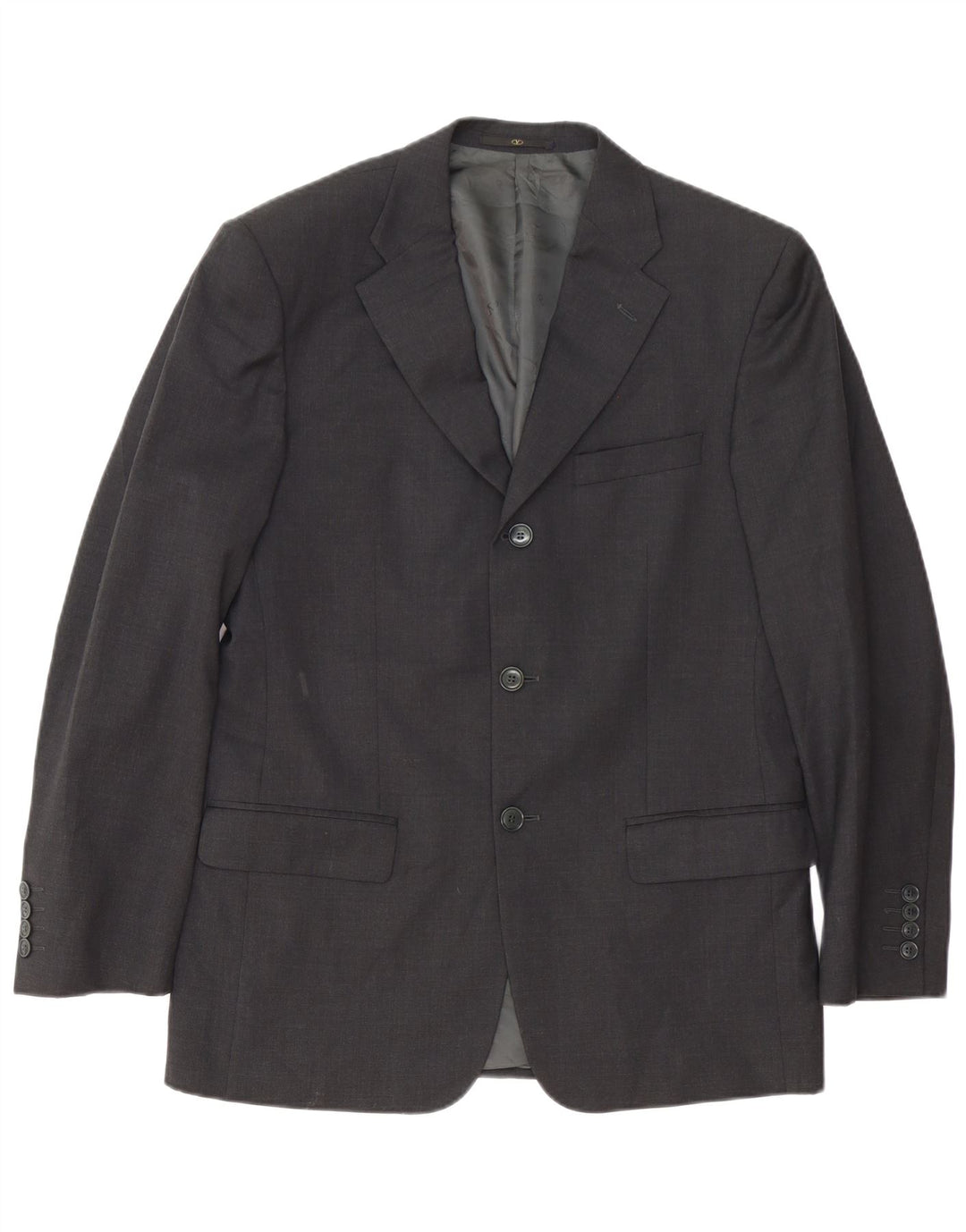 Valentino Ανδρικό Μπουφάν Blazer με 3 κουμπιά IT 48 Μεσαίο γκρι μαλλί