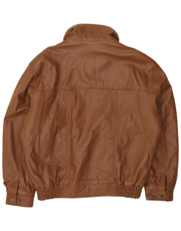 MADDOX Ανδρικό Δερμάτινο Μπουφάν UK 42 XL Καφέ Δερμάτινο