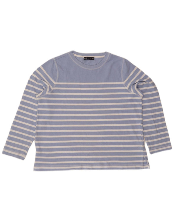 Marks & Spencer Γυναικείο μακρυμάνικο UK 18 XL Μπλε βαμβακερό ριγέ