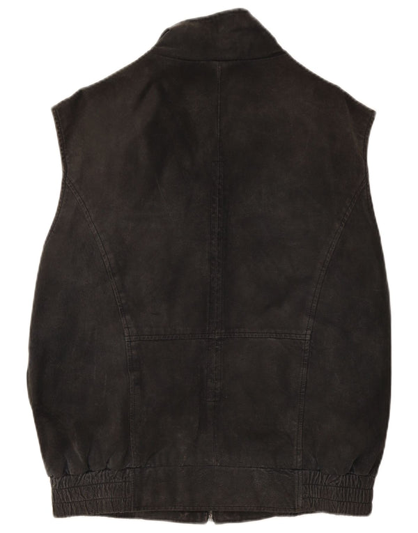 David Moore Ανδρικό Δερμάτινο Gilet IT 50 Large Μαύρο