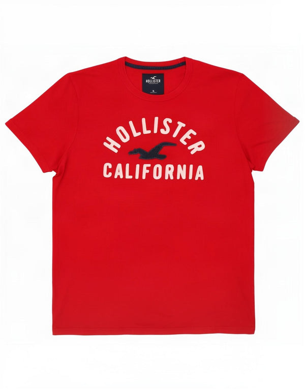 Ανδρικό γραφικό T-Shirt Hollister Top XL Red Cotton