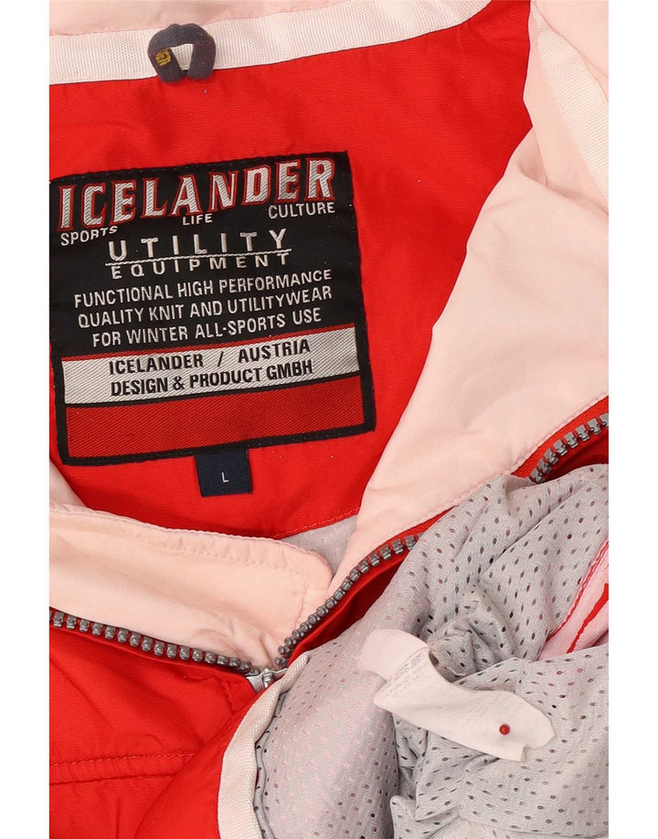 Vintage Ανδρικό Utility Hooded Anorak Jacket UK 40 Large Red Polyamide