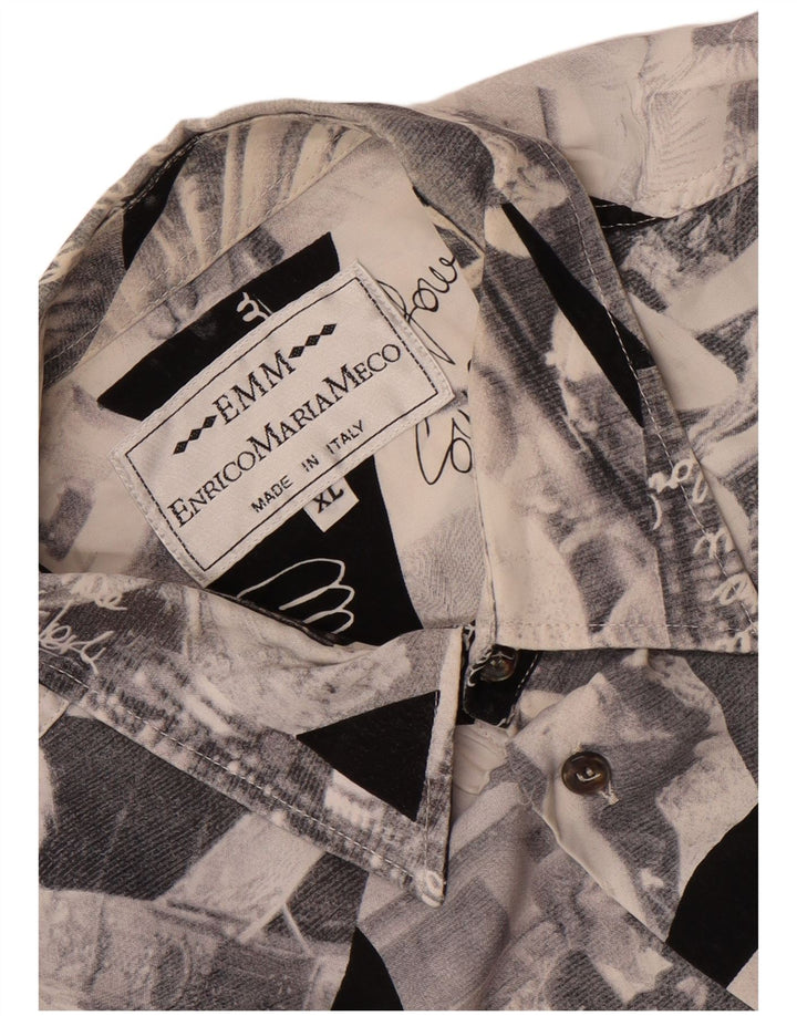 Vintage ανδρικό γραφικό πουκάμισο XL γκρι συνονθύλευμα