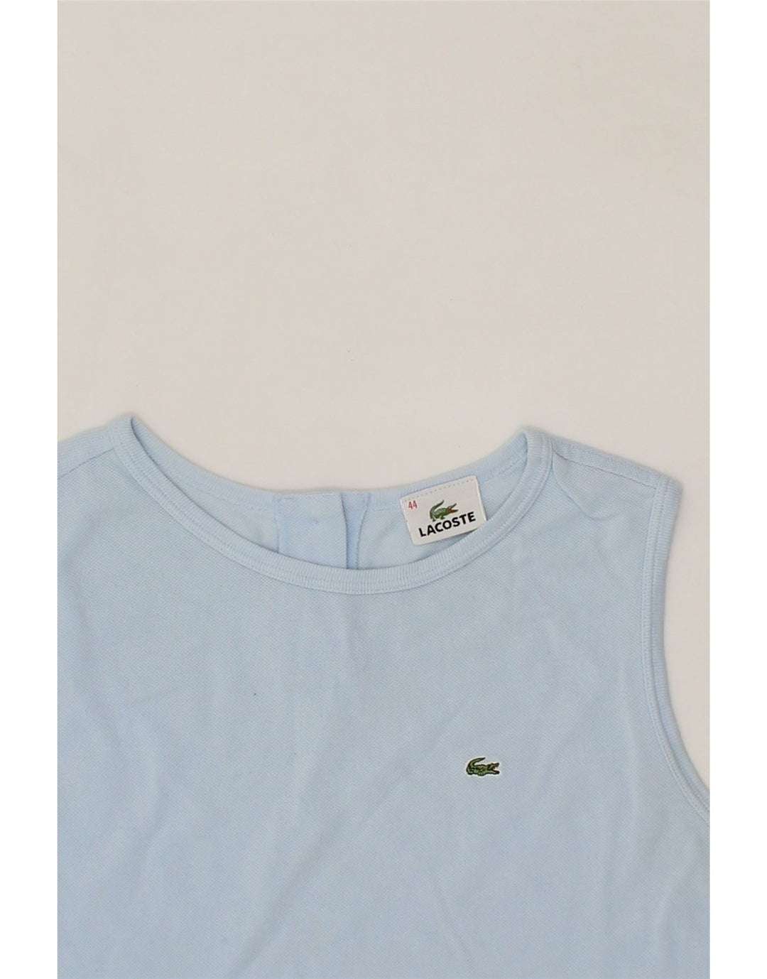 LACOSTE Womens Crop Vest Top Size 44 Large Blue Cotton Vintage Lacoste and Second-Hand Lacoste from Messina Hembry 
