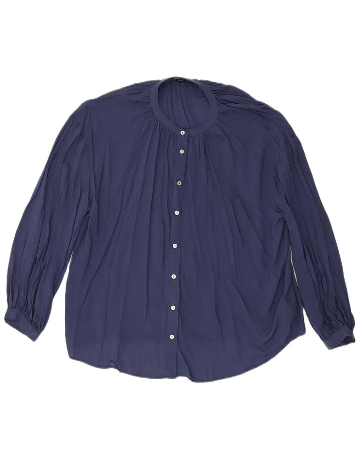 Marks & Spencer Γυναικεία Μπλούζα Μπλούζα UK 14 Large Navy Blue Viscose