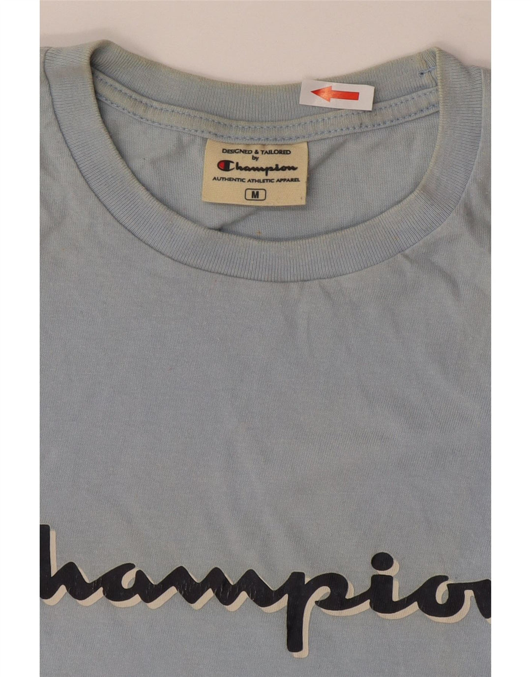 Ανδρικό γραφικό T-Shirt Champion Top Βαμβακερό μεσαίο μπλε ριγέ