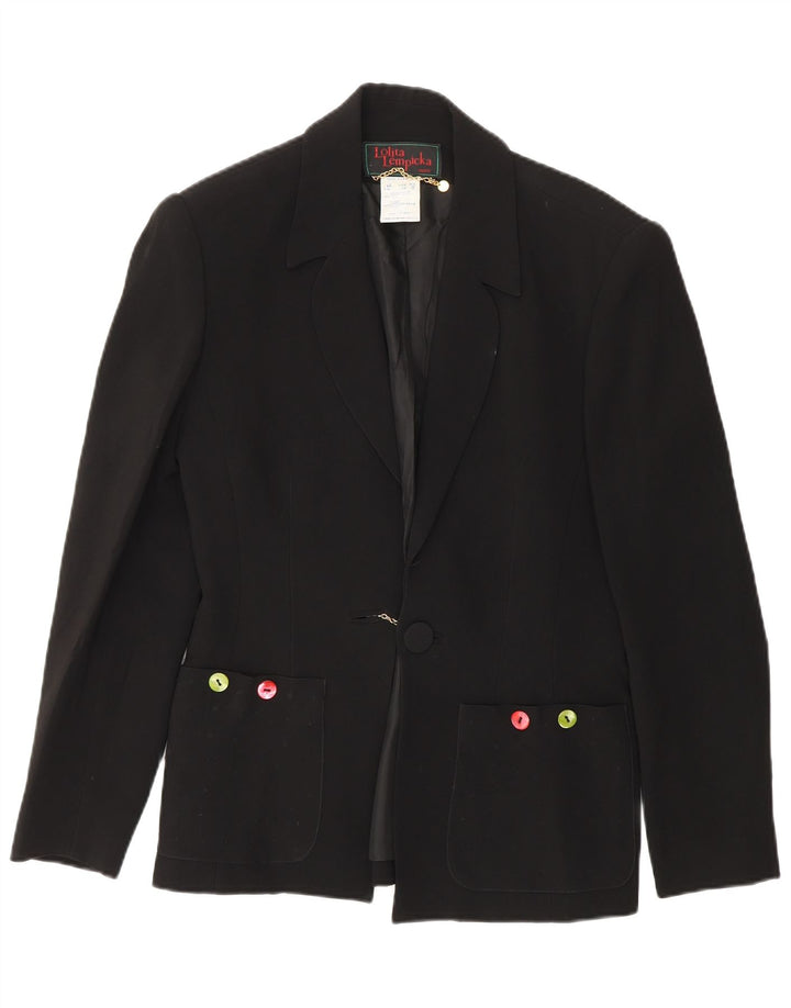 Lolita Lempicka Γυναικείο σακάκι 1 κουμπιού blazer UK 12 μεσαίο μαύρο οξικό