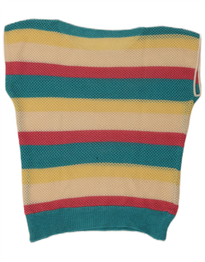 Vintage γυναικείο γιλέκο Tank Top UK 12 μεσαία πολύχρωμα ριγέ