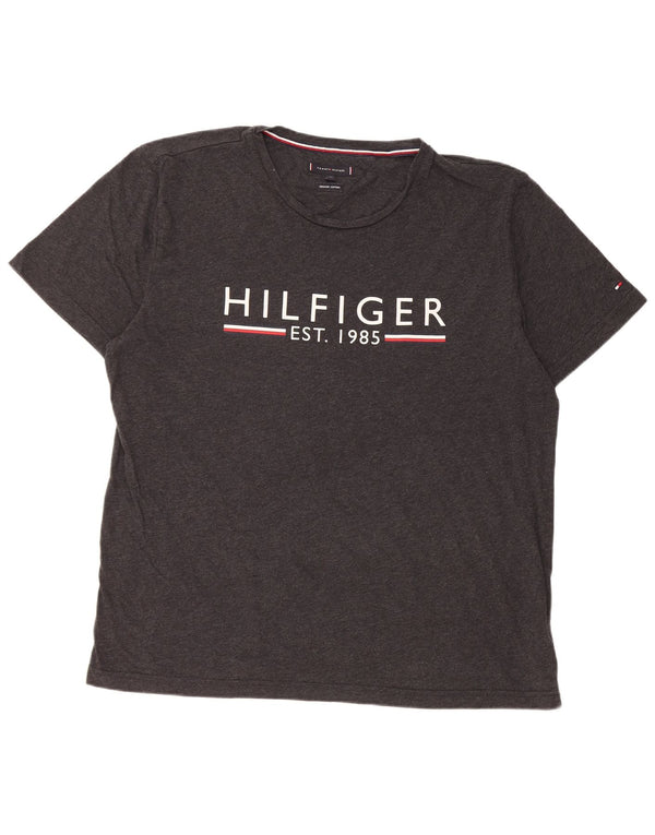 Tommy Hilfiger Ανδρικό γραφικό T-Shirt Top 2XL Γκρι βαμβακερό
