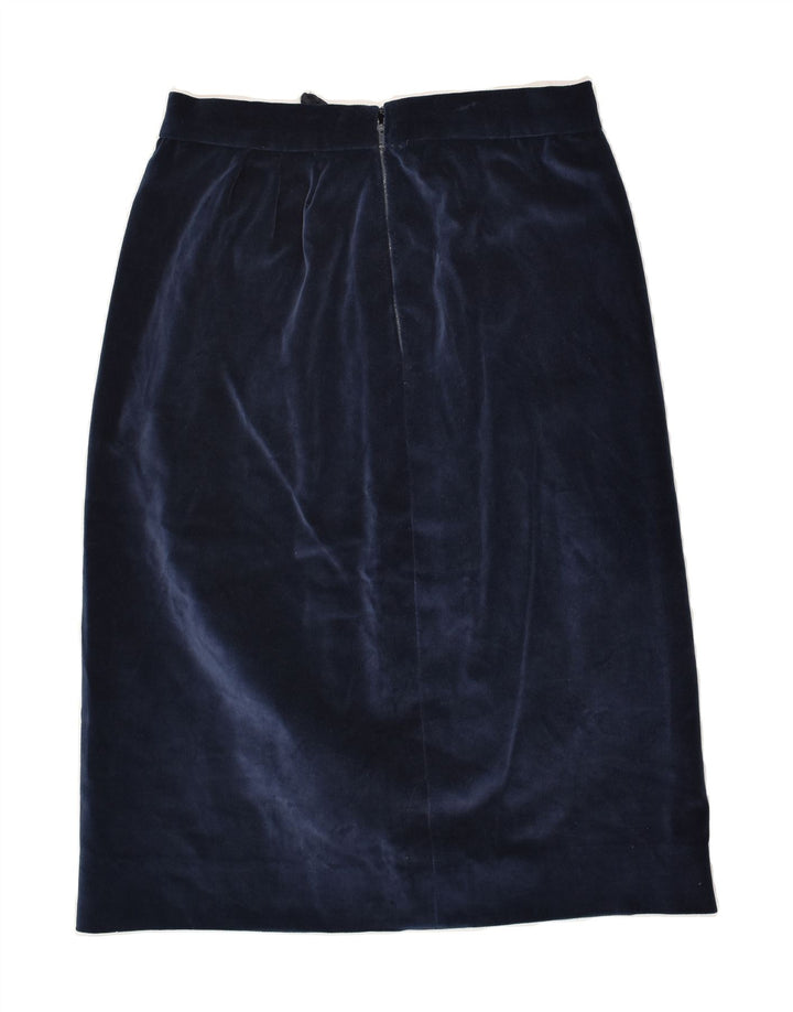 VINTAGE Womens Velour Straight Skirt W28 Medium Navy Blue | Vintage Vintage | Thrift | Second-Hand Vintage | Used Clothing | Messina Hembry 
