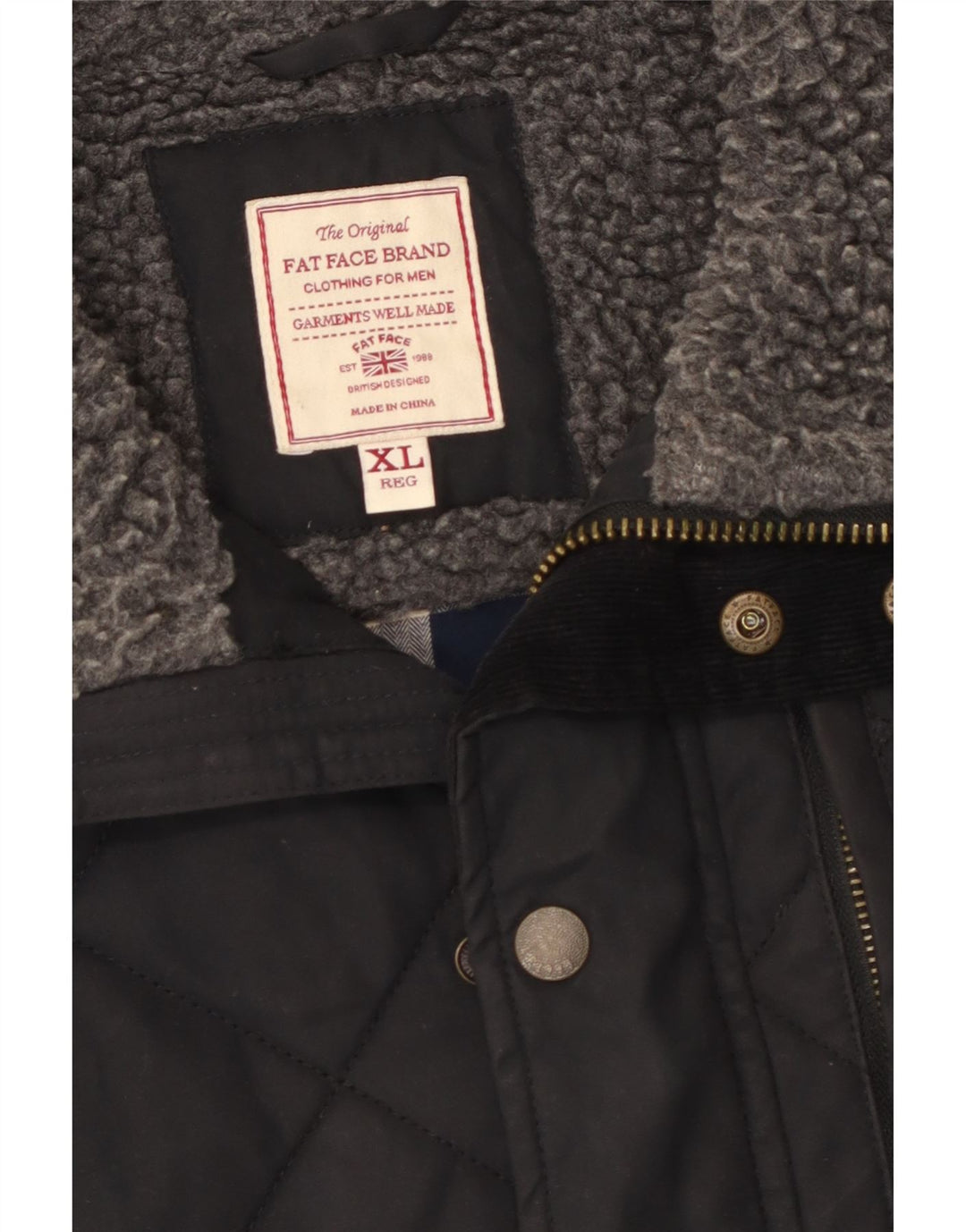 Fat Face Ανδρικό καπιτονέ Gilet UK 42 XL Μαύρος Πολυεστέρας