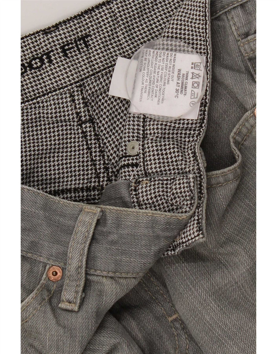 Marks & Spencer Mens Bootcut Jeans W30 L26 Grey Cotton